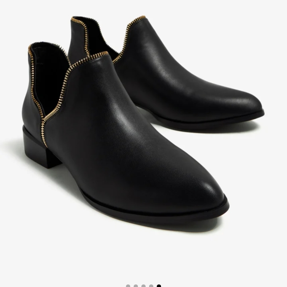 NWT SENSO Black Leather Ankle Boots with Gold Trim – EU 38 – BNIB - Picture 5 of 10